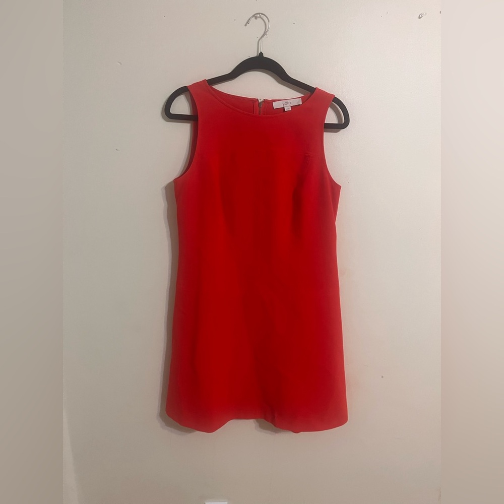 LOFT Red Sleeveless Shift Dress – Size 8